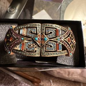 Heidi Daus bangle bracelet. Gil, green, turquoise. Vintage.